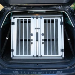 AluRide dobbelt hundebur til bilen