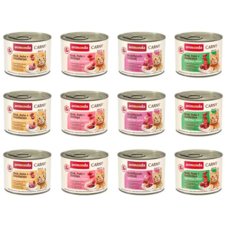Blandet pakke: animonda Carny Adult 12 x 200 g