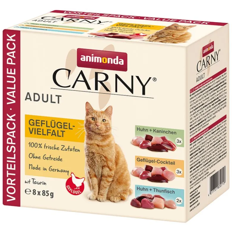 Blandet pakke: animonda Carny Pouch 8 x 85 g