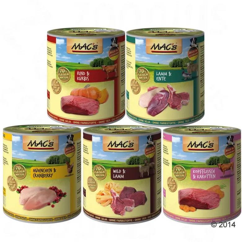 Blandet pakke: 30 x 800 g MAC's Adult