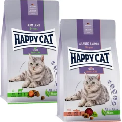 Blandet pakke: 2 x 4 kg Happy Cat Senior