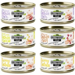 Blandet prøvepakke med Kylling Greenwoods Delight 6 x 70 g