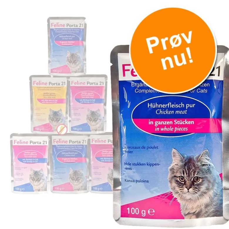 Blandet prøvepakke: 6 x 100 g Feline Porta 21