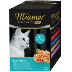 Blandet prøvepakke: 8 x 50 g Miamor Fine Fileter Mini
