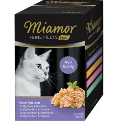 Blandet prøvepakke: 8 x 50 g Miamor Fine Fileter Mini
