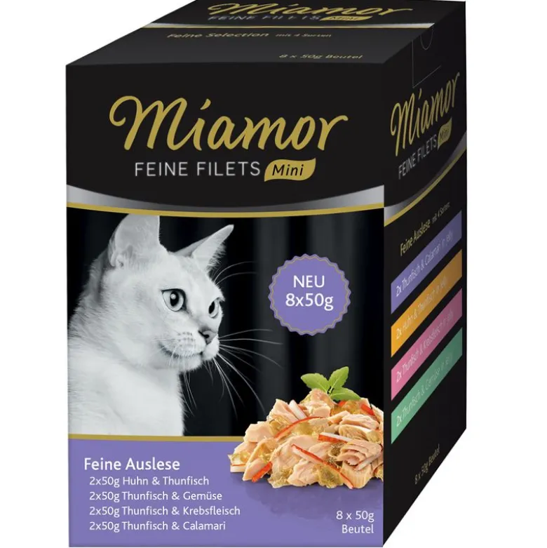 Blandet prøvepakke: 8 x 50 g Miamor Fine Fileter Mini