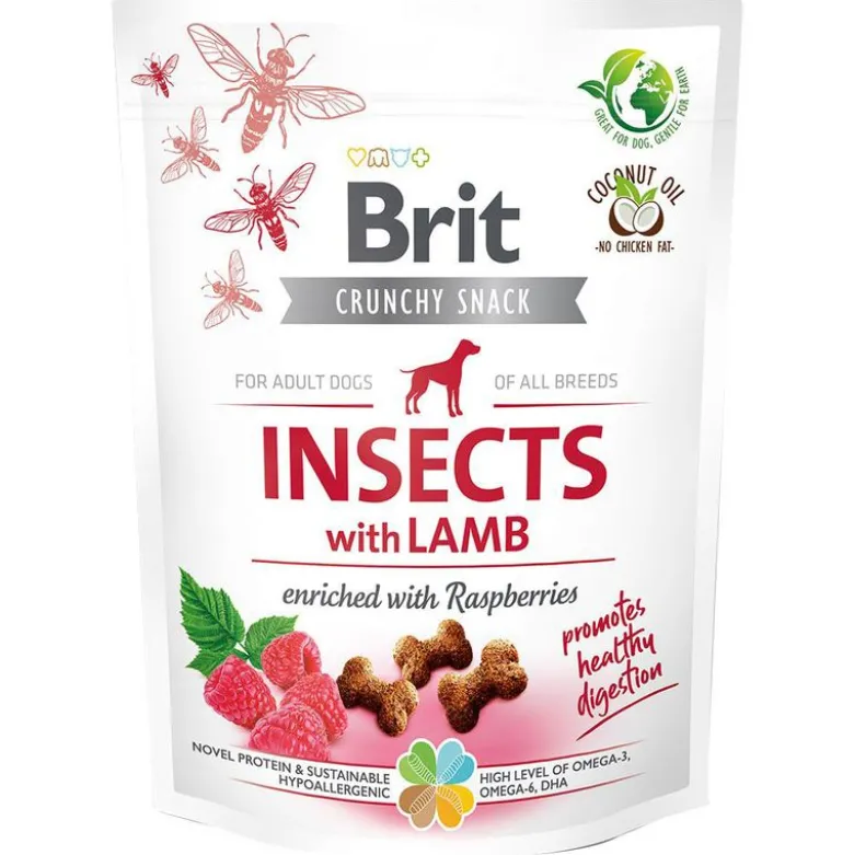 Brit Care Crunchy Cracker Insekter, Lam & Hindbær
