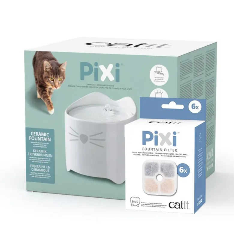 Catit Pixi keramisk drikkefontæne, hvid