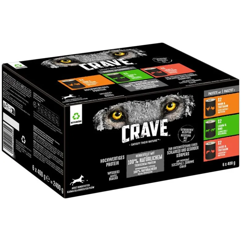 Crave Adult hundefoder 6 x 400 g