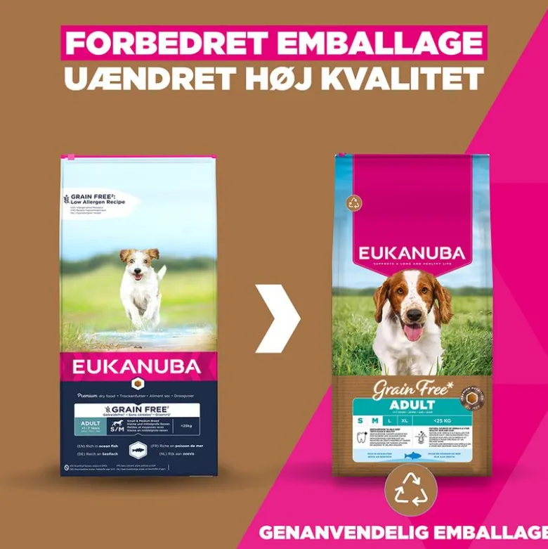 Eukanuba Grain Free Adult Small & Medium med havfisk
