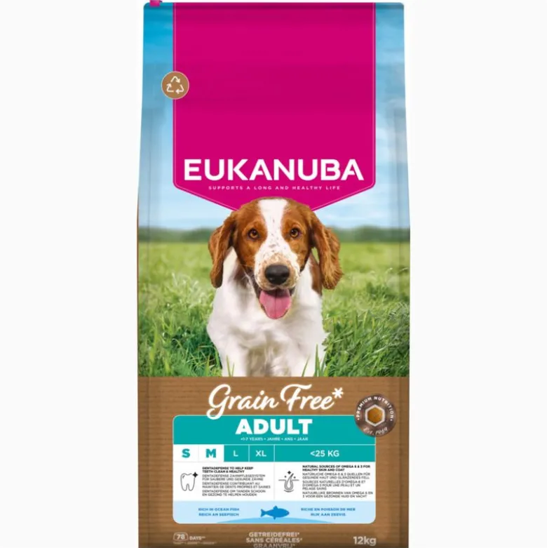 Eukanuba Grain Free Adult Small & Medium med havfisk