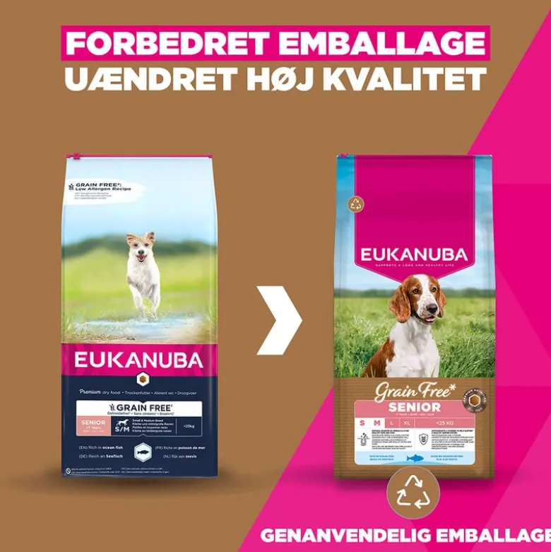 Eukanuba Grain Free Senior Small & Medium med havfisk