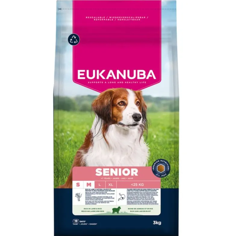 Eukanuba Premium Nutrition Senior Small & Medium Breed Lam & Ris