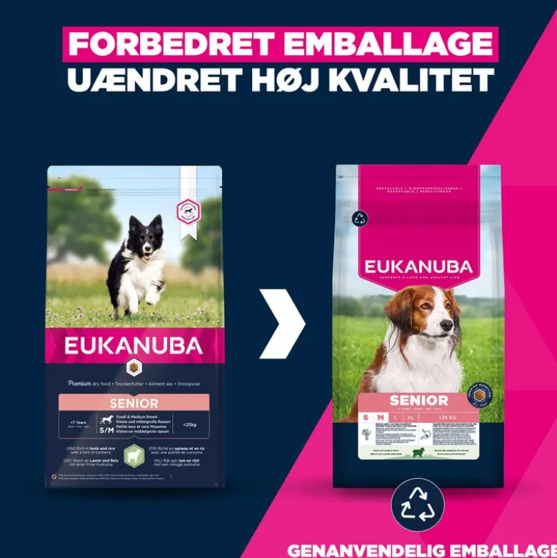 Eukanuba Premium Nutrition Senior Small & Medium Breed Lam & Ris