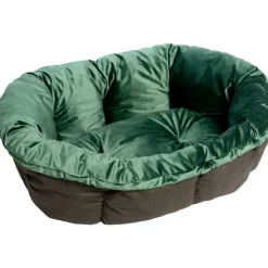 Ferplast hundekurv Siesta Deluxe sort med betræk Sofà grøn velour