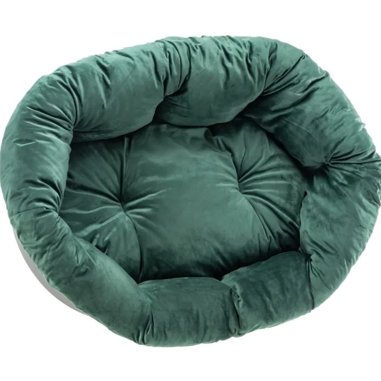 Ferplast hundekurv Siesta Deluxe sort med betræk Sofà grøn velour
