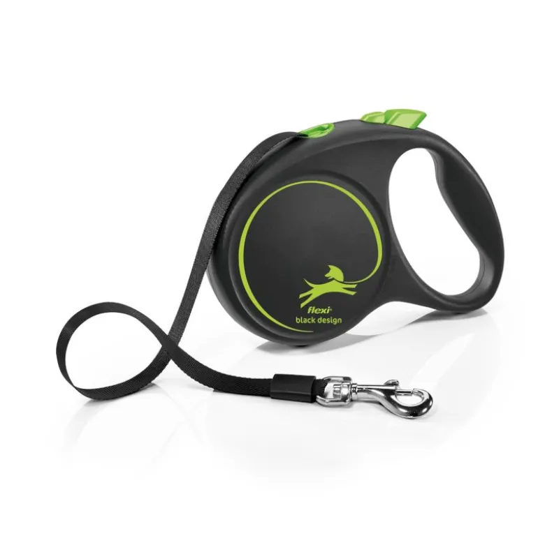 flexi Black Design sele snor grøn, 5 m