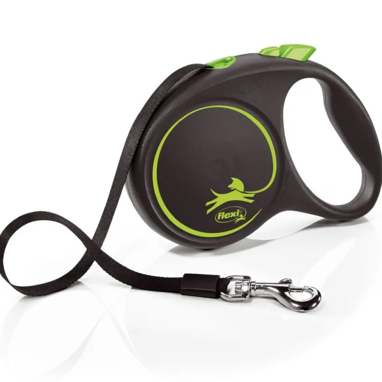 flexi Black Design sele snor grøn, 5 m