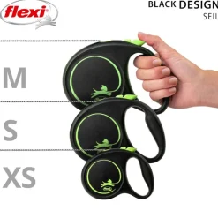 flexi Black Design sele snor grøn, 5 m