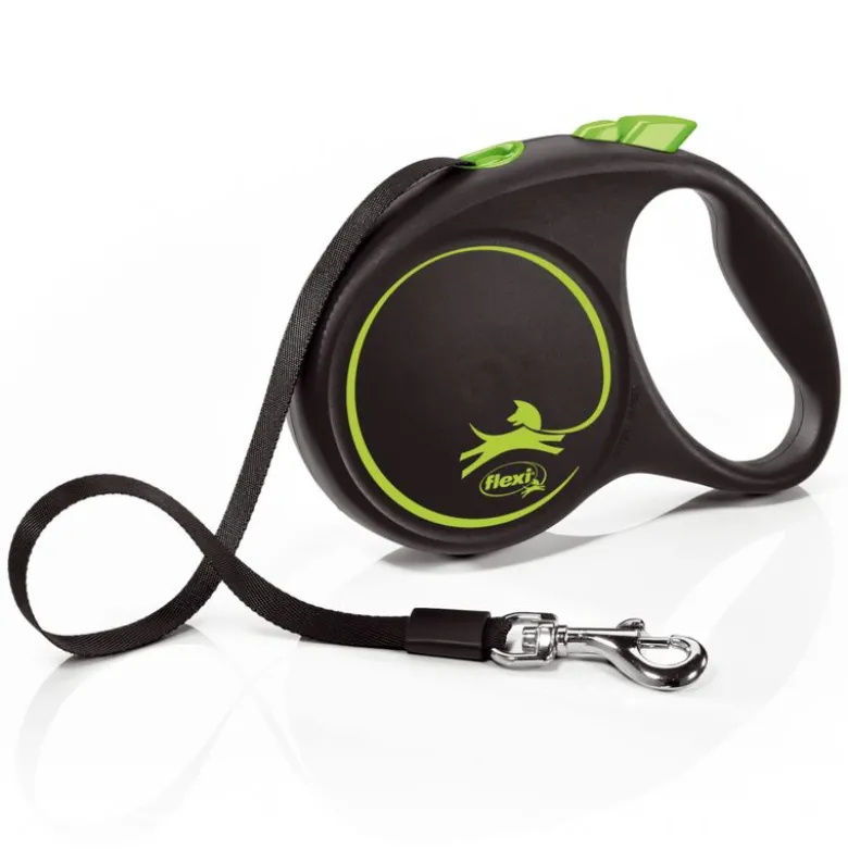 flexi Black Design sele snor grøn, 5 m