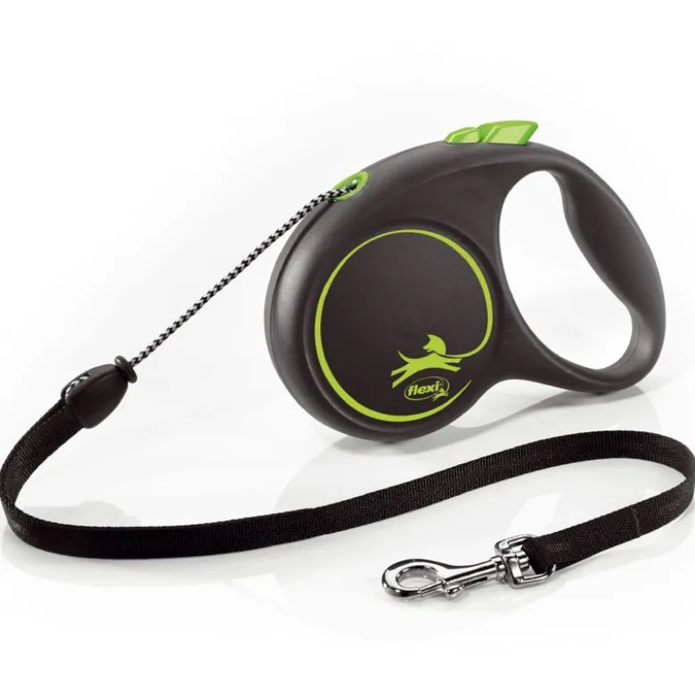 flexi Black Design sele snor grøn, 5 m