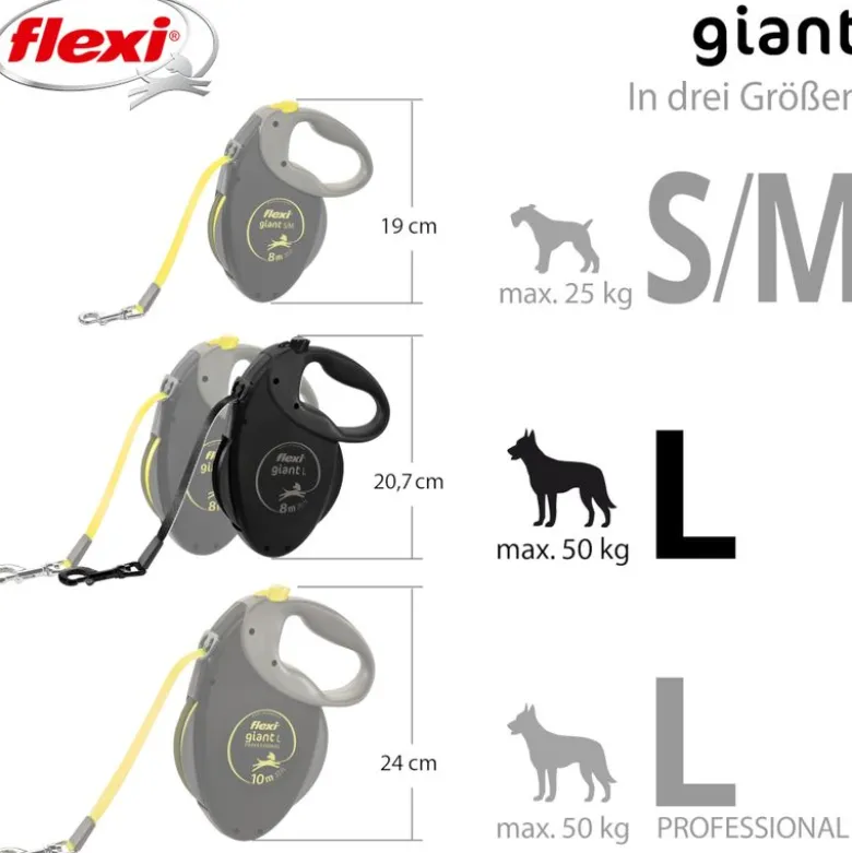 flexi Black Edition sele-snor, 8 m