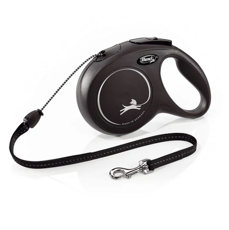 flexi New Classic snorline M sort, 8 m, <20 kg