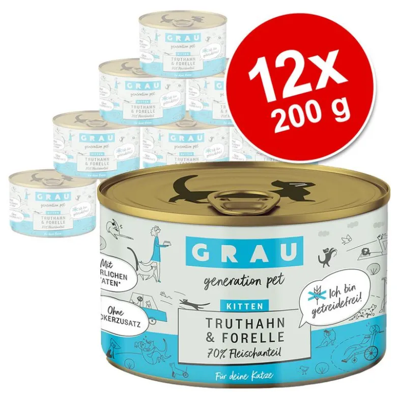 GRAU Kitten kornfri dåser 12 x 200 g