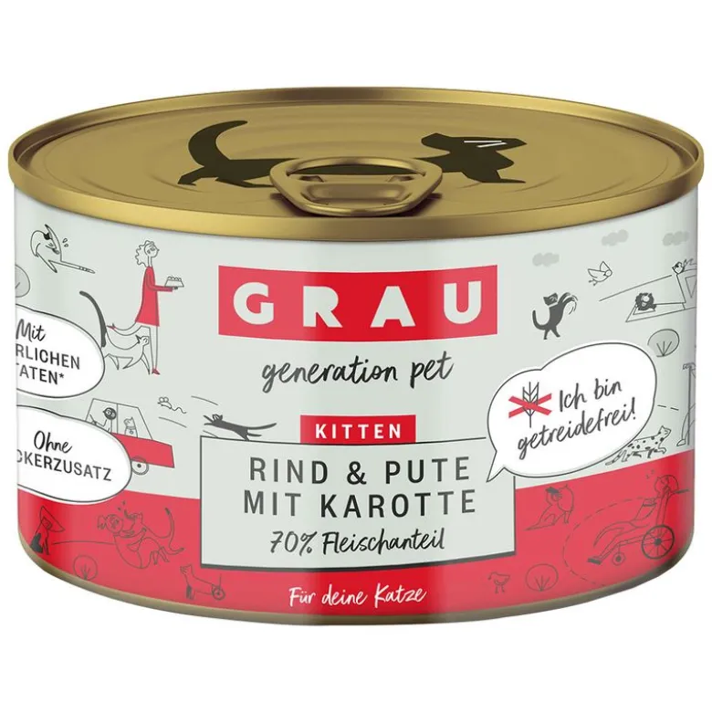 GRAU Kitten kornfri dåser 12 x 200 g