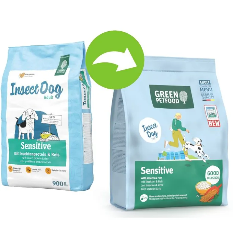 Green Petfood InsectDog Sensitive med insekter & Ris