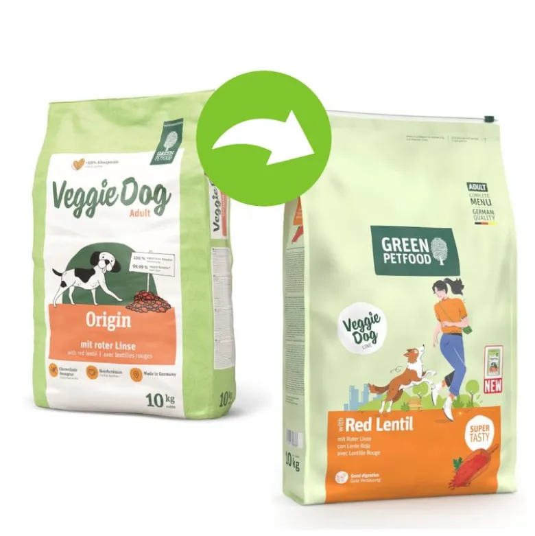Green Petfood Veggie Dog med røde linser
