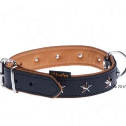 Heim Stars, sort/beige læderhalsbånd
