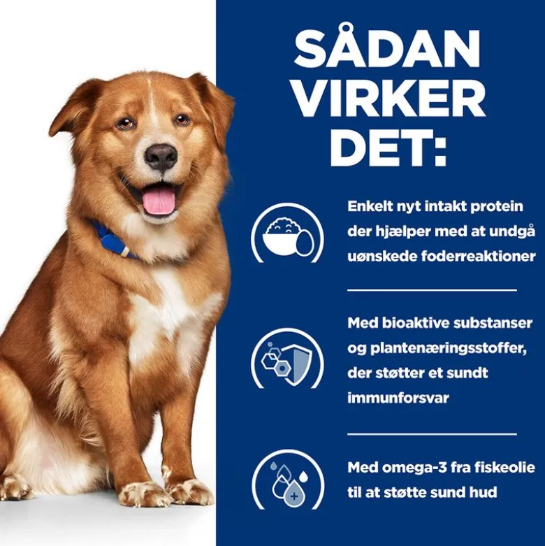 Hill’s Prescription Diet Derm Complete med ris og æg