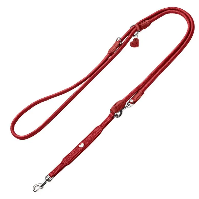 HUNTER justerbar hundesnor Round & Soft Love, rød