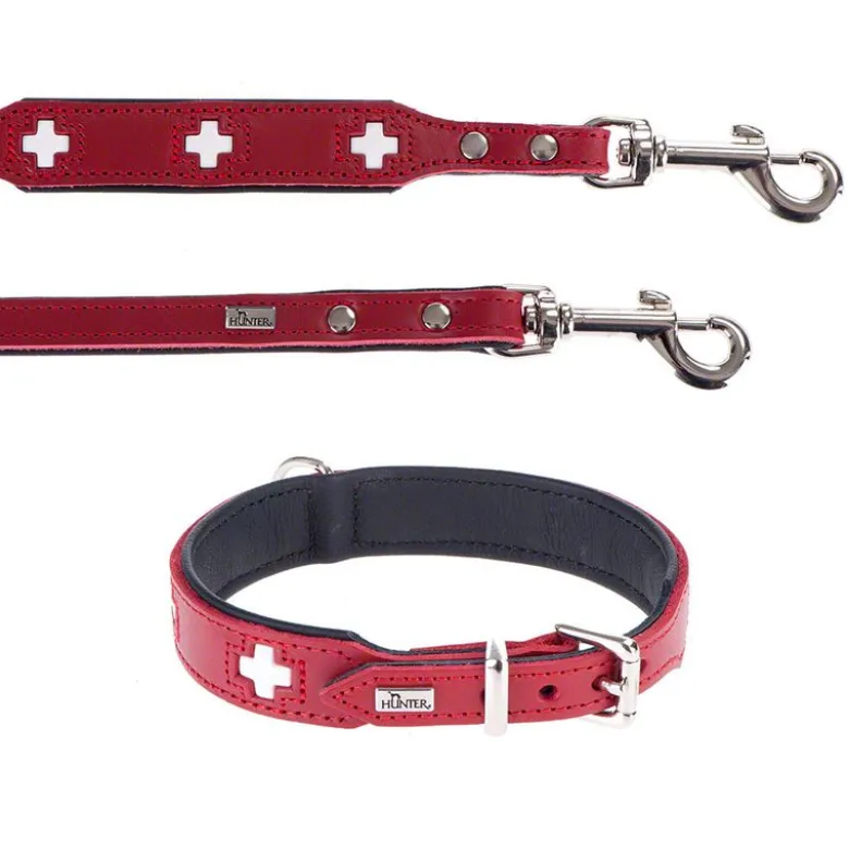 HUNTER kombisæt: Halsbånd Swiss + hundesnor Swiss
