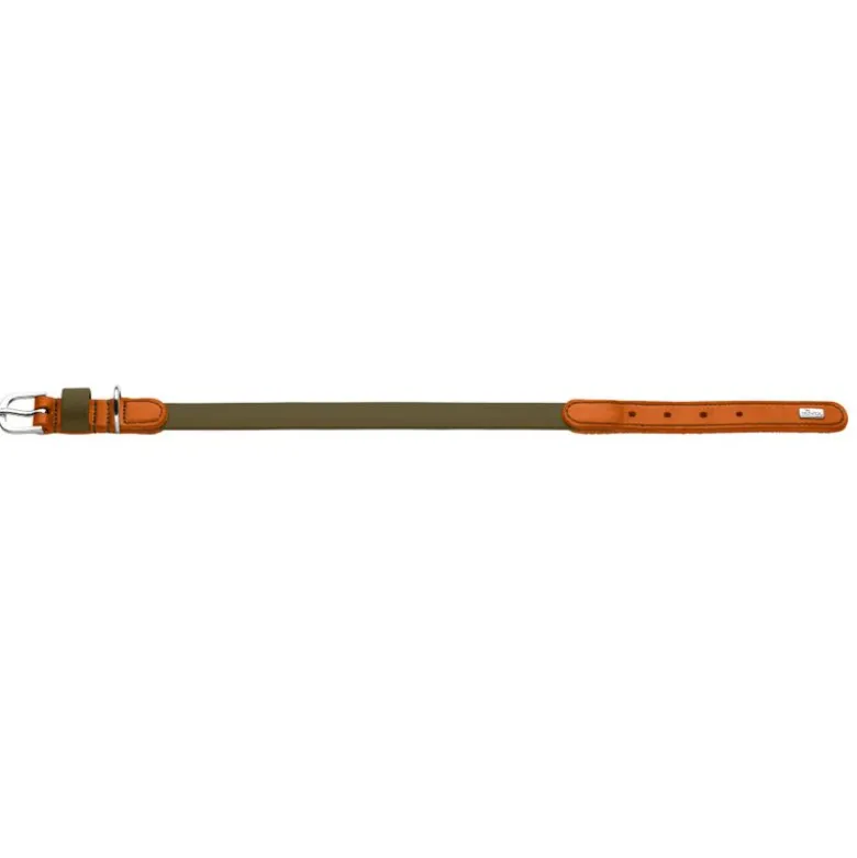 HUNTER-krave Wolmar BioThane® x læder, khaki/orange