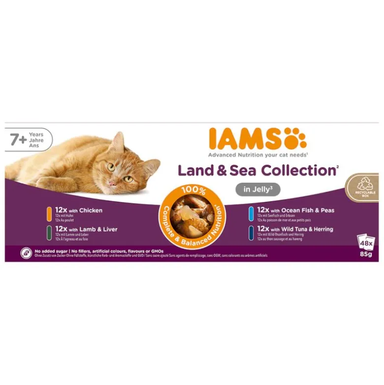 IAMS Advanced Nutrition Senior 7+ Land & Sea Collection i gelé