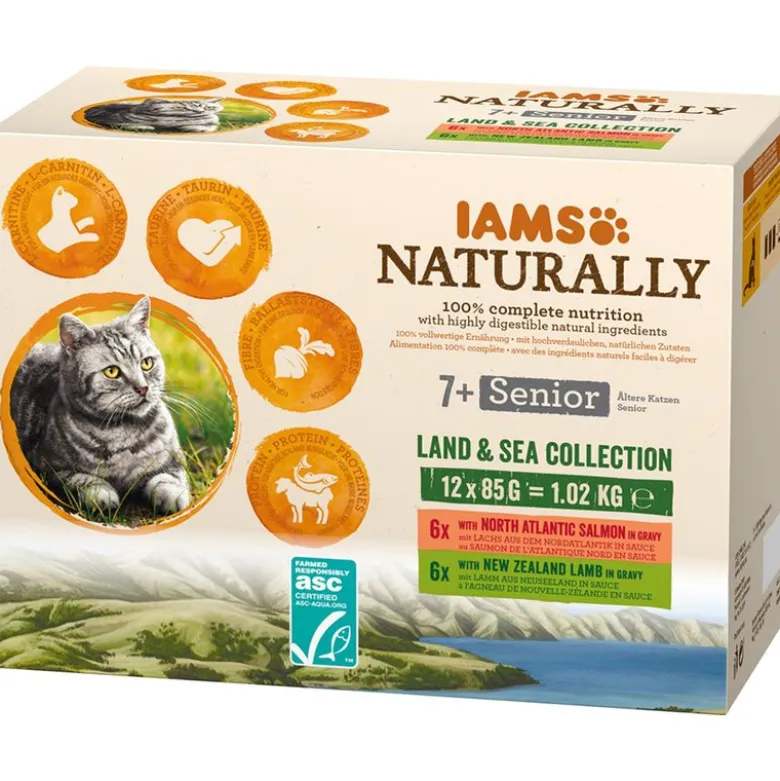 IAMS Naturally Senior Land & Sea Collection i Sauce