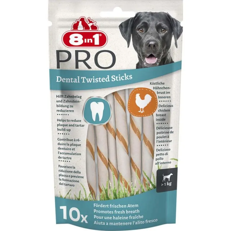 8in1 Pro Dental Twisted Sticks til små hunde kylling