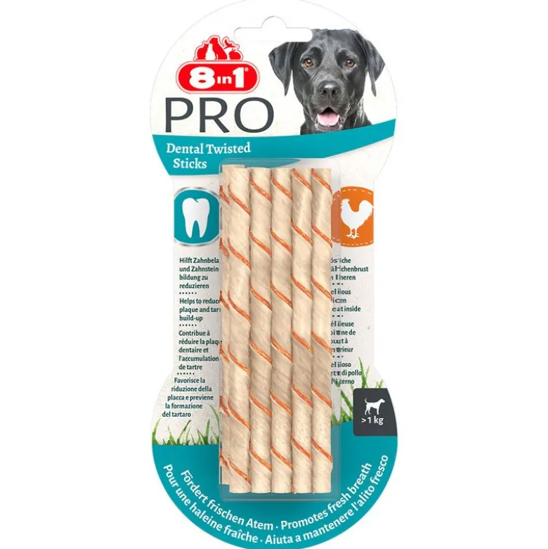 8in1 Pro Dental Twisted Sticks til små hunde kylling