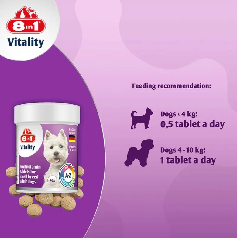 8in1 Vitality multivitamintabletter til små racer
