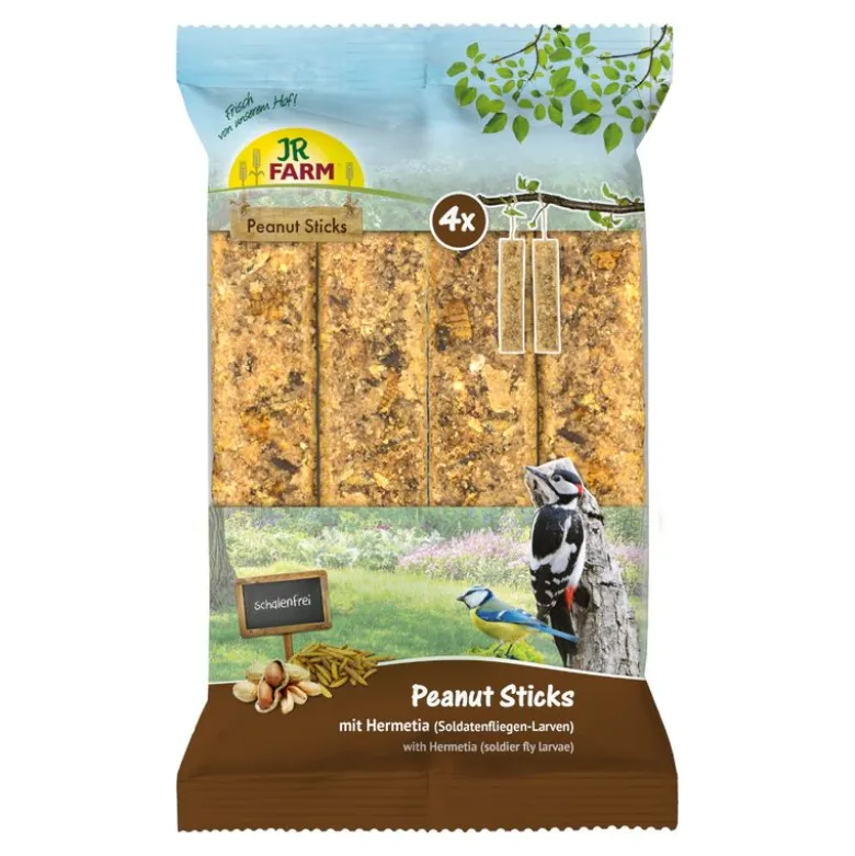 JR Farm 4x Peanut Sticks uden skal 640 g