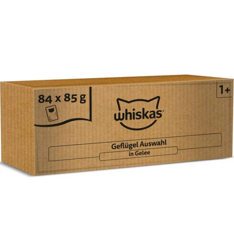 Jumbopakke: 84 x 85 g Whiskas 1+ Adult portionsposer