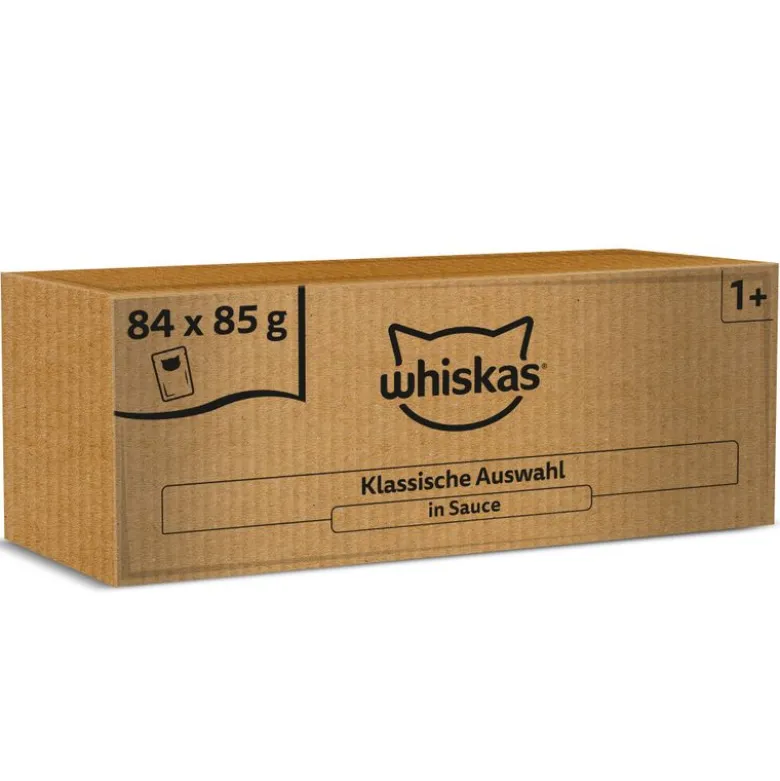 Jumbopakke: 84 x 85 g Whiskas 1+ Adult portionsposer