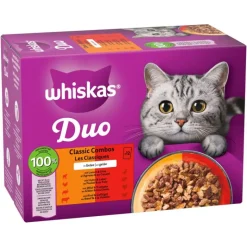 Jumbopakke: 96 x 85 g WHISKAS DUO portionsposer