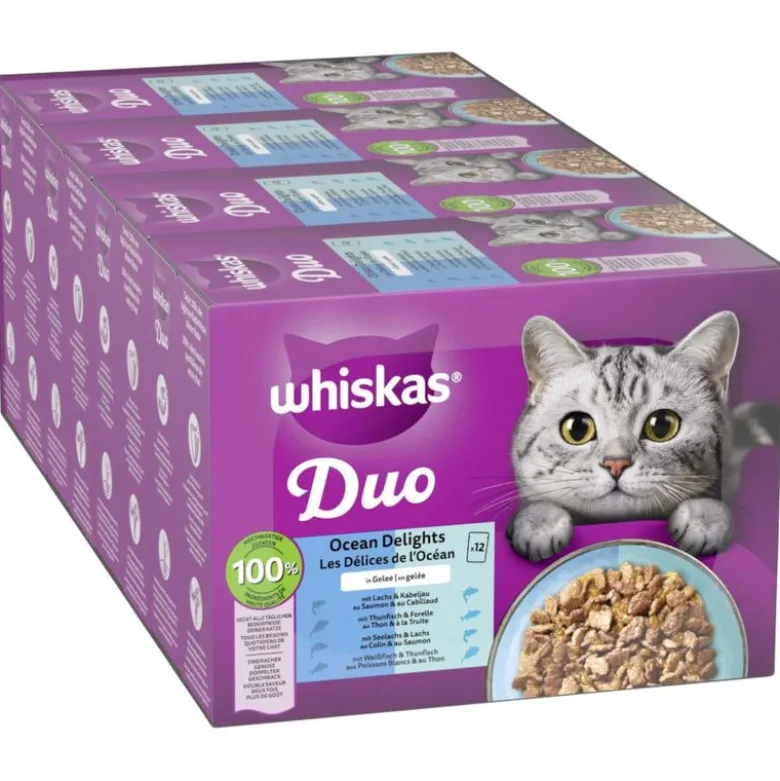 Jumbopakke: 144 x 85 g Whiskas Duo portionsposer