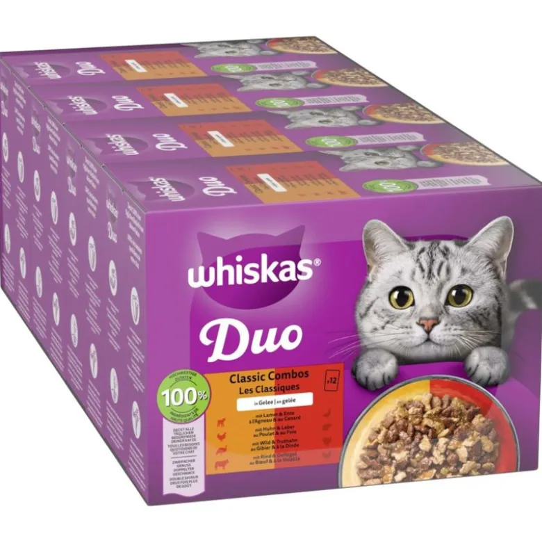 Jumbopakke: 144 x 85 g Whiskas Duo portionsposer
