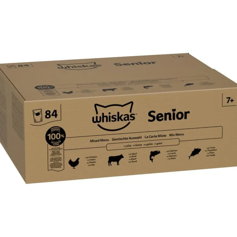 Jumbopakke: 84 x 85 g Whiskas Senior portionsposer