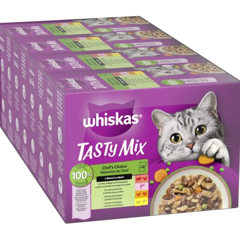 Jumbopakke: 96 x 85 g Whiskas Tasty Mix portionsposer