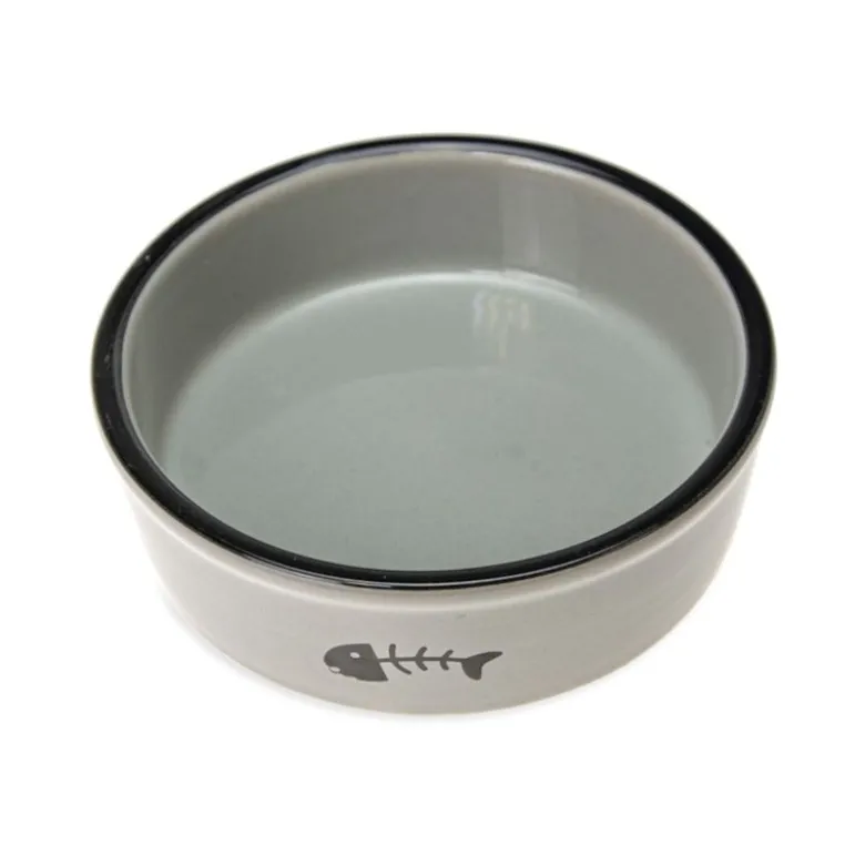 Karlie keramisk katteskål, grå